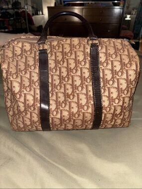 Dior Tan and Dark Brown Monogram Satchel